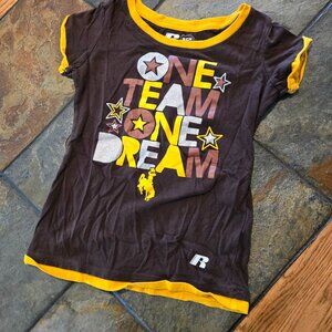 Girls Russell Athletic Tee - Wyoming Cowboys - Size S/CH (6-6x)